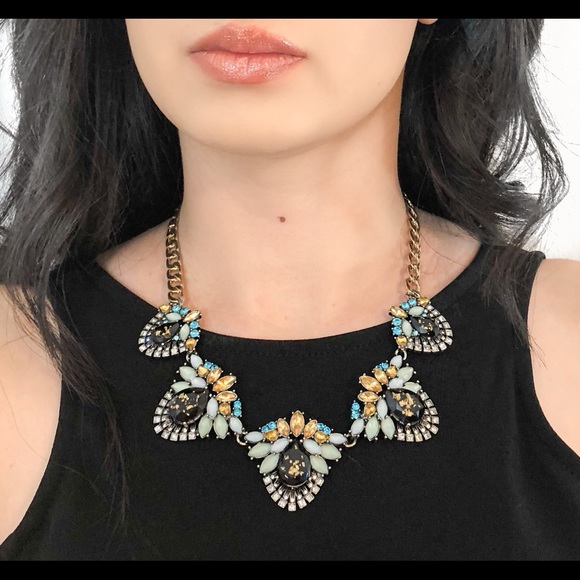 Multi Color Rhinestone Statement Necklace - Picture 3 of 3